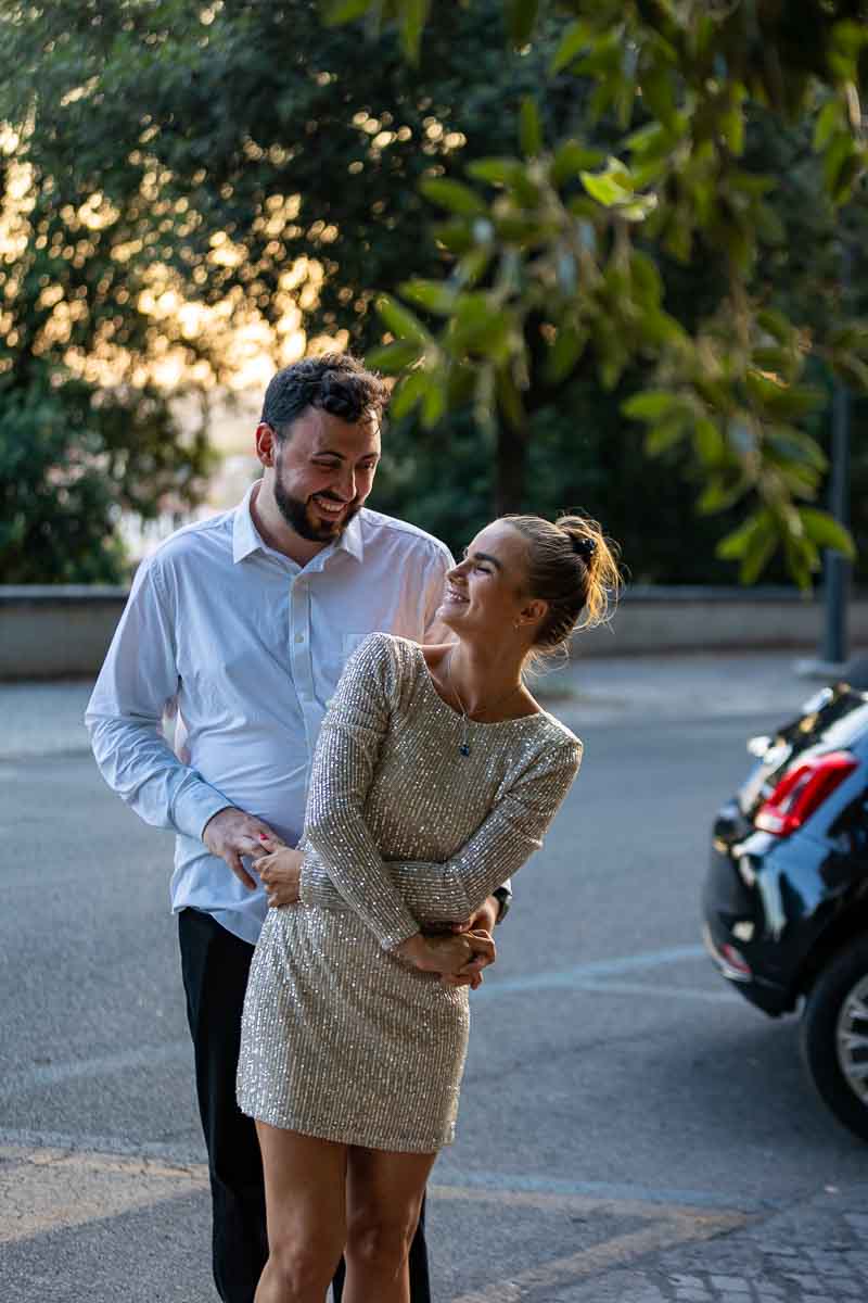 Couple portrait close together