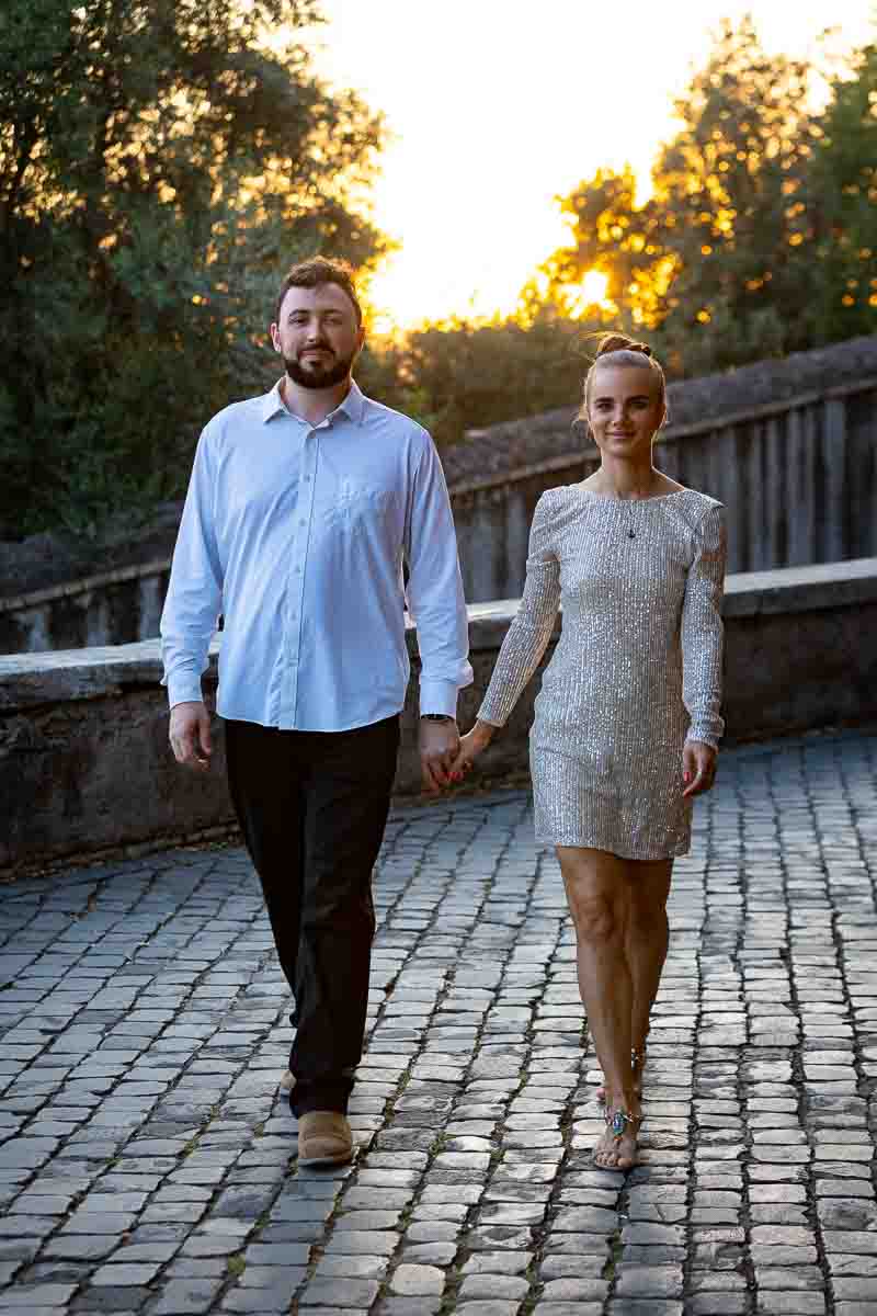 Walking in Rome's cobblestone streets