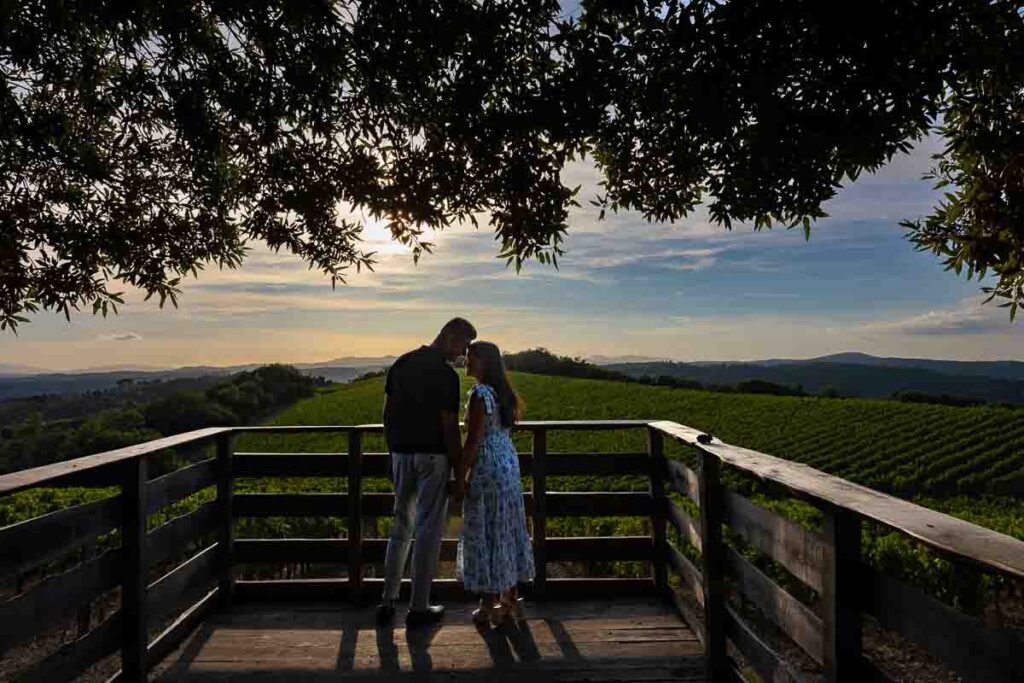 In Love in Tuscany during an engagement photoshoot