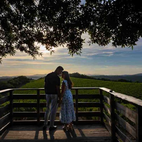 In Love in Tuscany during an engagement photoshoot