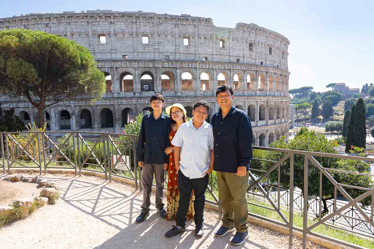 Final family portrait photographed at the Roman Colosseum 