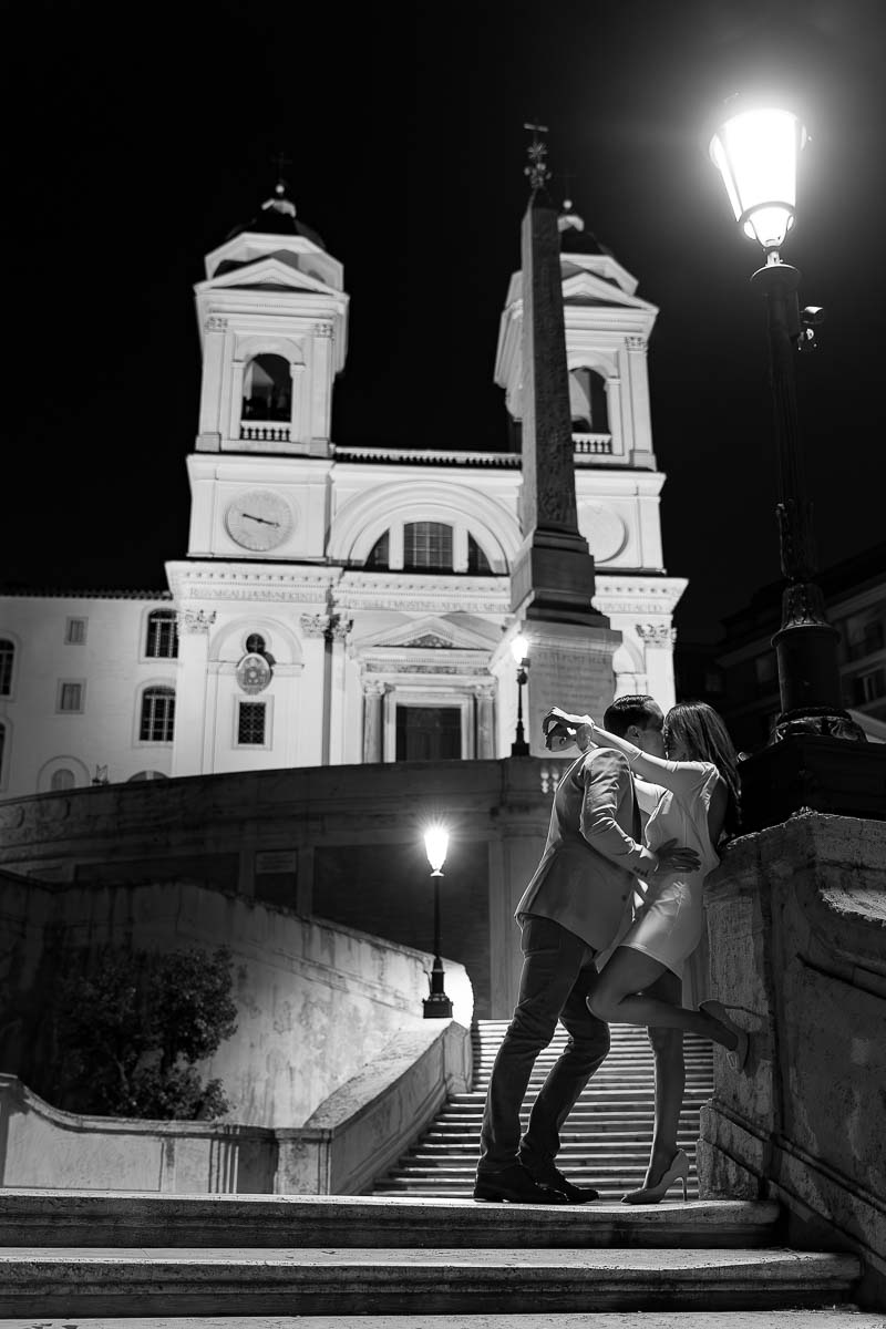 Together in Rome taking black and white pictures together with a professional photographer