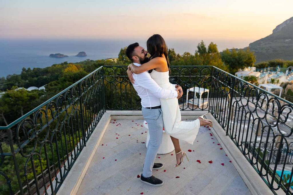 Just engaged in Sorrento during a photo session with a professional photographer