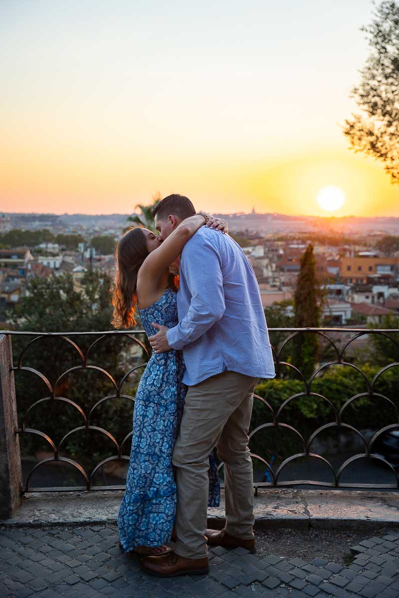 Just engaged in Rome during a beautiful sunset 