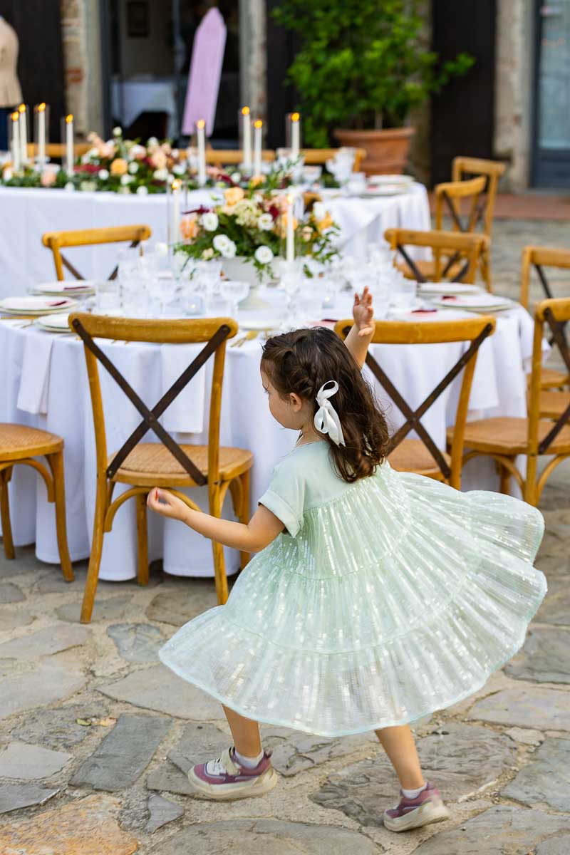 Children playing at a wedding reception