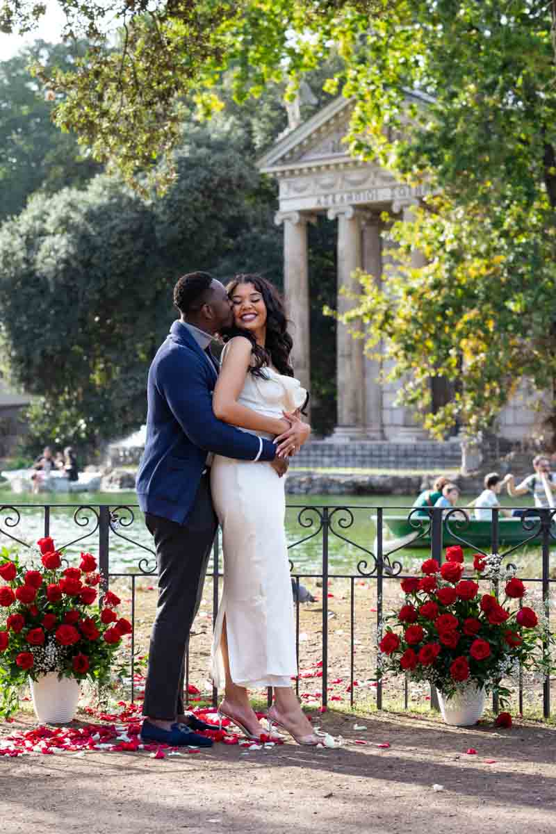 In Love in Rome during a couple photoshoot after a wonderful surprise proposal 