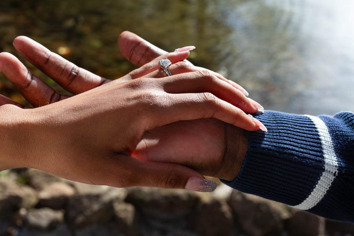 Ring close up held in hand