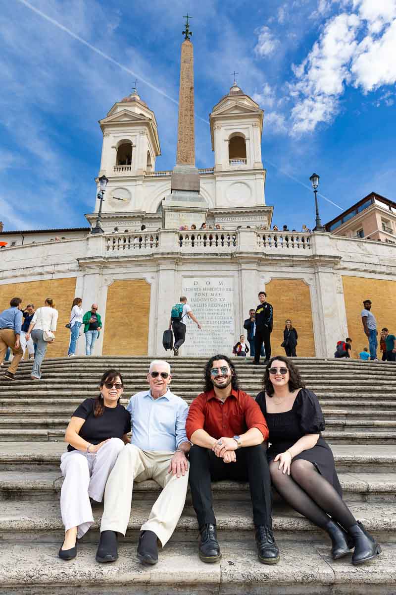 Sitting down portrait photo taken on the Spanish steps 