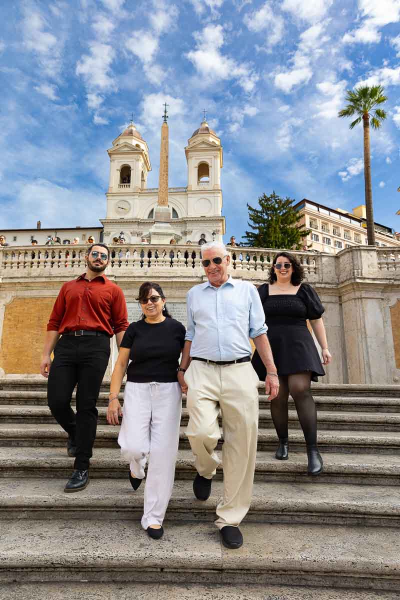 Walking down the spanish steps 