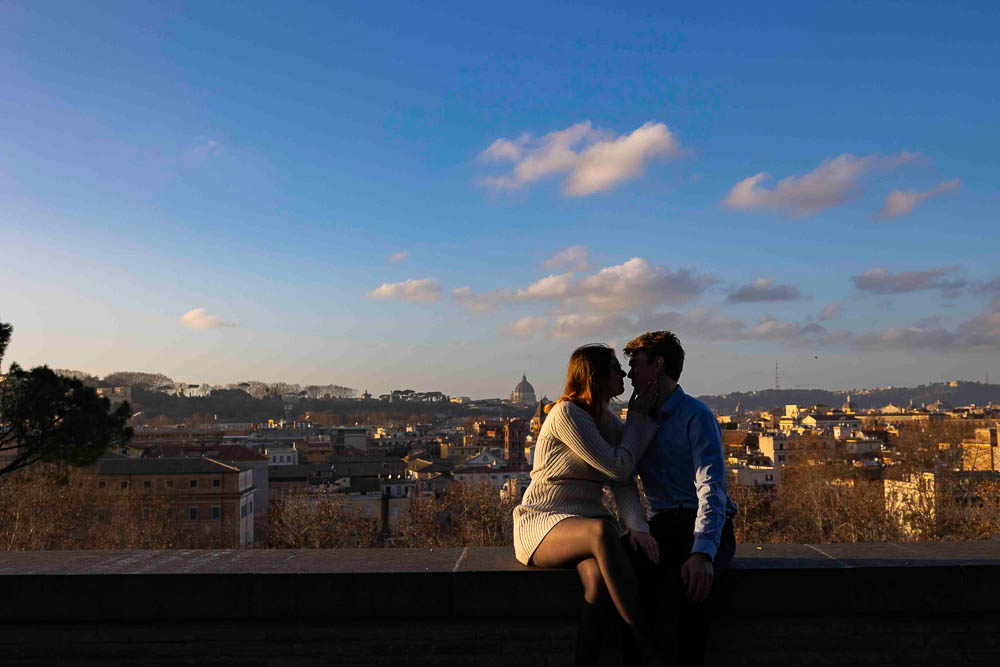 Together in Rome. Pictures taken at sunset in rome in Rome's Orange garden 