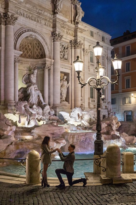 Early morning session. Trevi fountain candidly and discreetly photographed at a distance