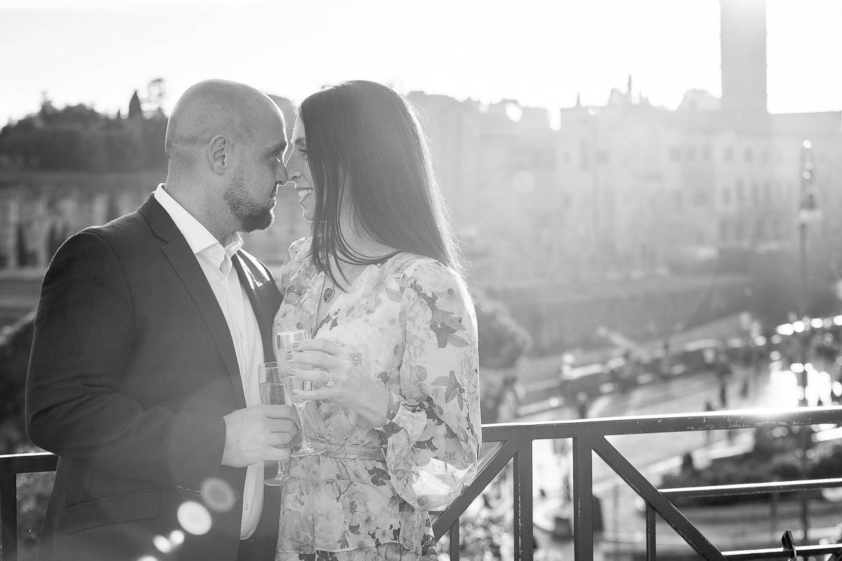 Black and White engagement picture