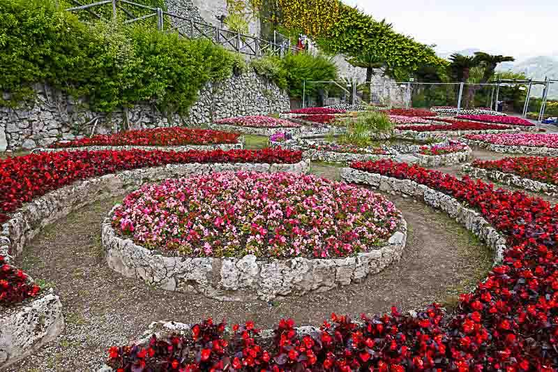Ravello's Villa Cimbrone colorful flower gardens 