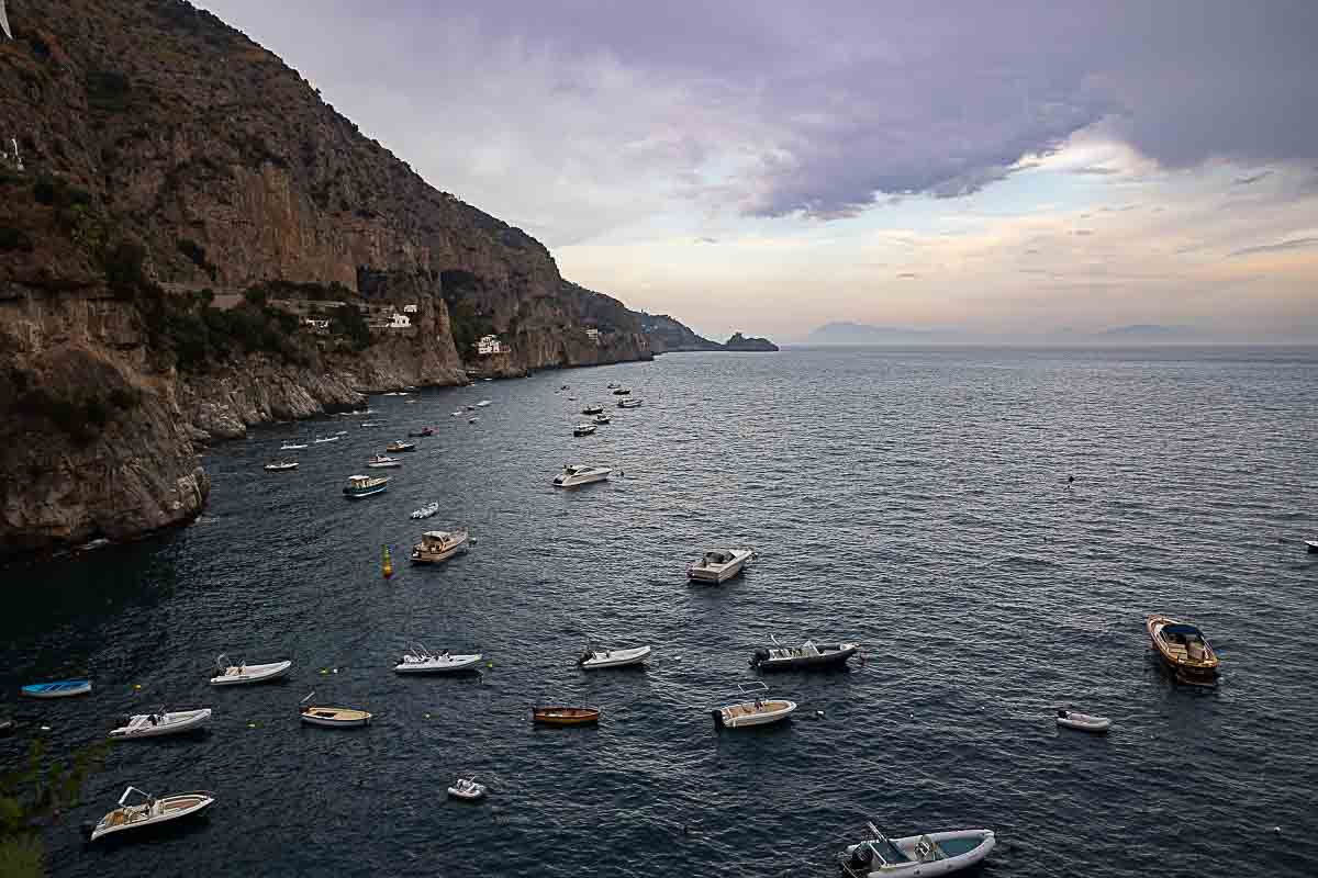 Seaside view of the coastal view of Amalfi in Italy 