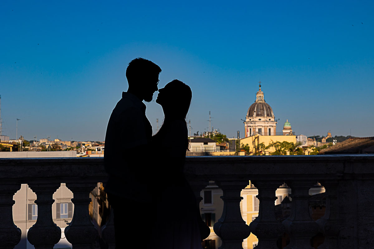 Sunrise Engagement | from Trevi fountain to the Pincio terrace outlook