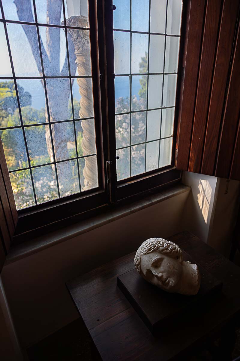 Picture of the head of statue photographed in the villa estate as an artistic photography session 