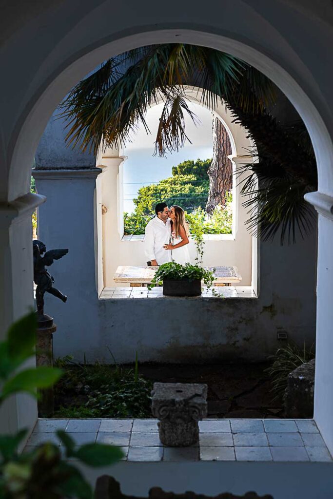 Couple in love framed within framed windows