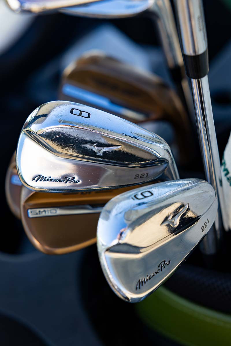 Close-up of golf club heads – detail shot highlighting equipment and craftsmanship 