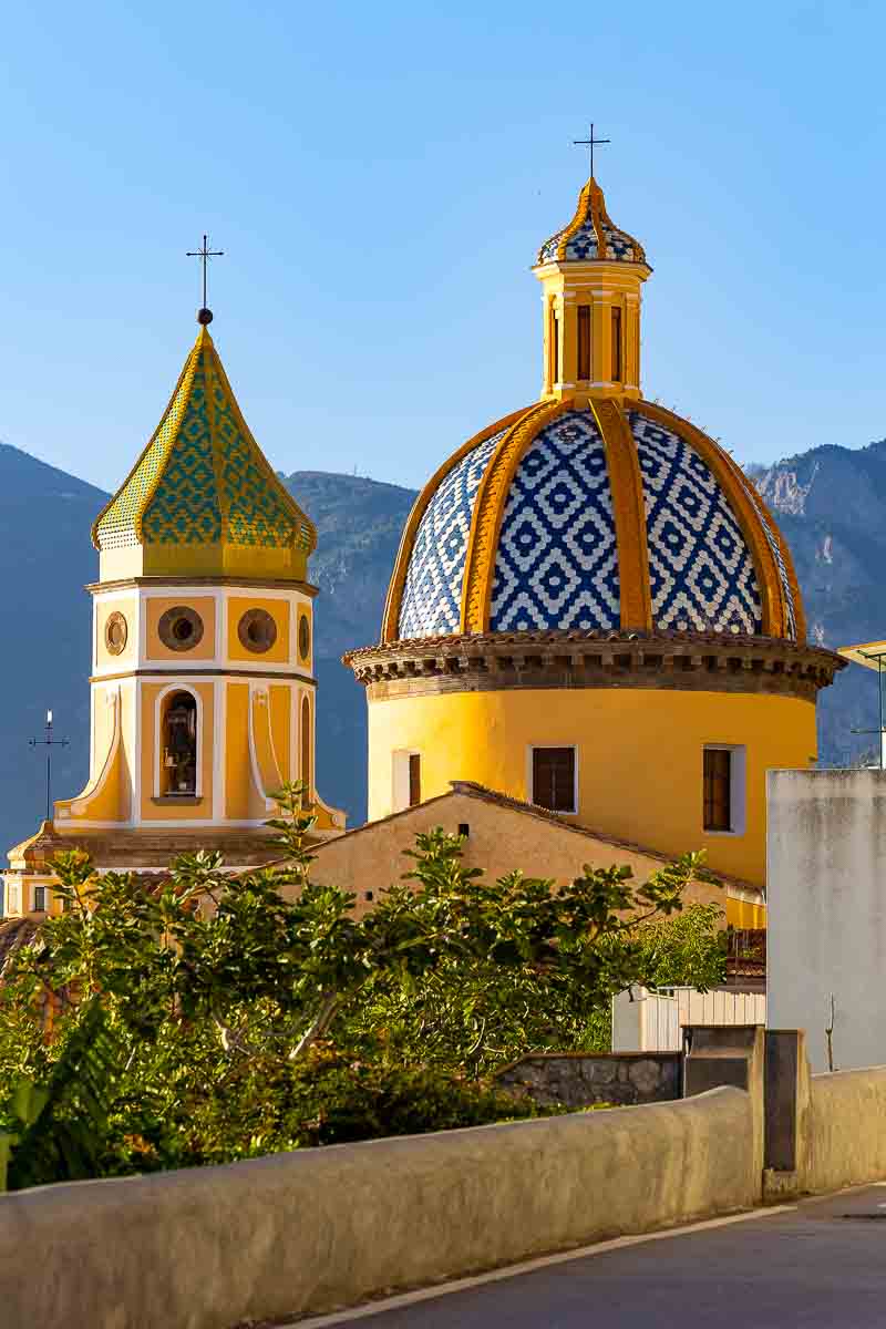The domes of the Praiano town 