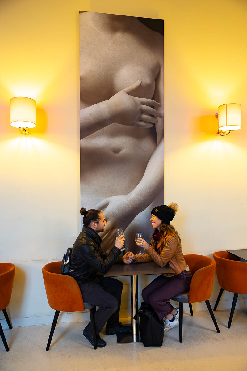 Celebrating being with one another with taking just engaged photos during a unique and creative photography shoot