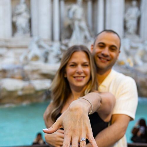 Engagement ring on display, symbol of love