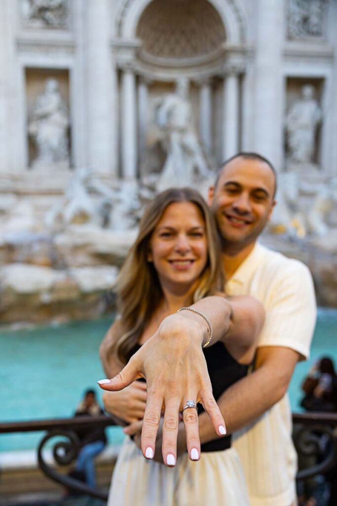 Engagement ring on display, symbol of love