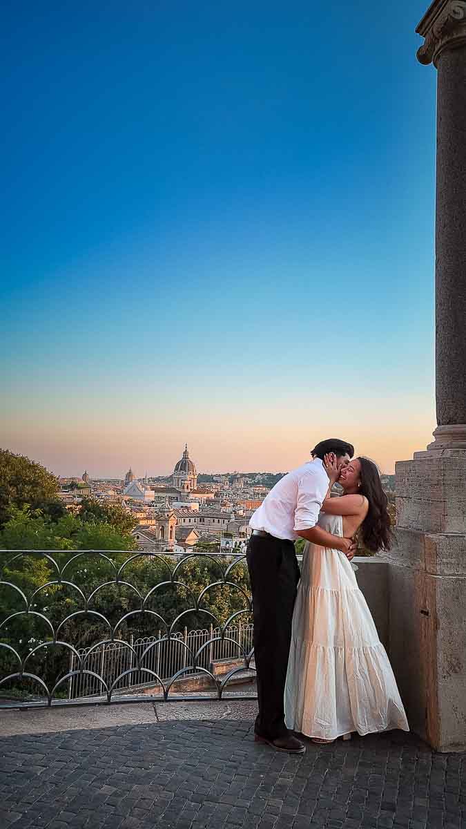 Ultra wide view camera photo lifestyle pictures for their engagement in Italy 