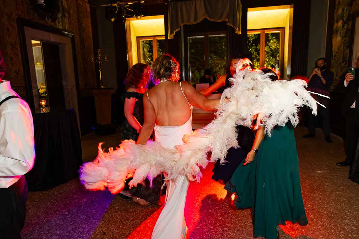 A memorable concluding snapshot of the late-night dancing festivities drawing to a close.